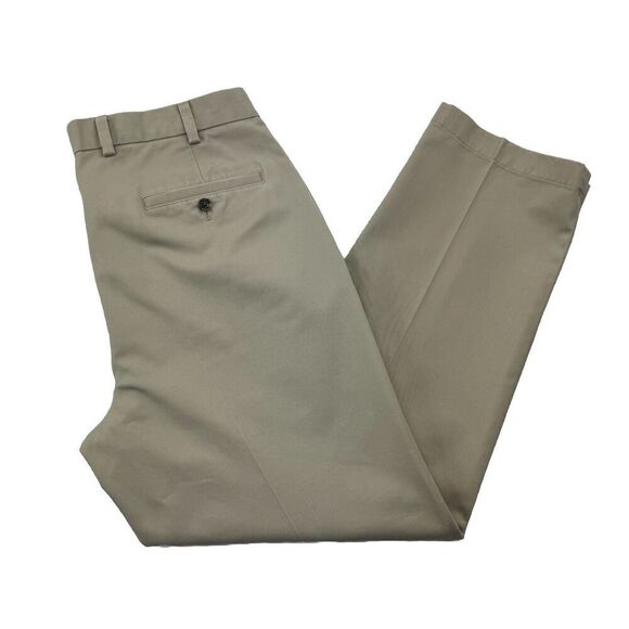 Brooks Brothers Clark Advantage Chino Flat Front Pants Tan Size 36x30 - Picture 2 of 9